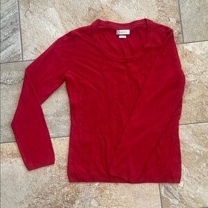 Van Heusen Red Crew Neck Cable Knit Sweater